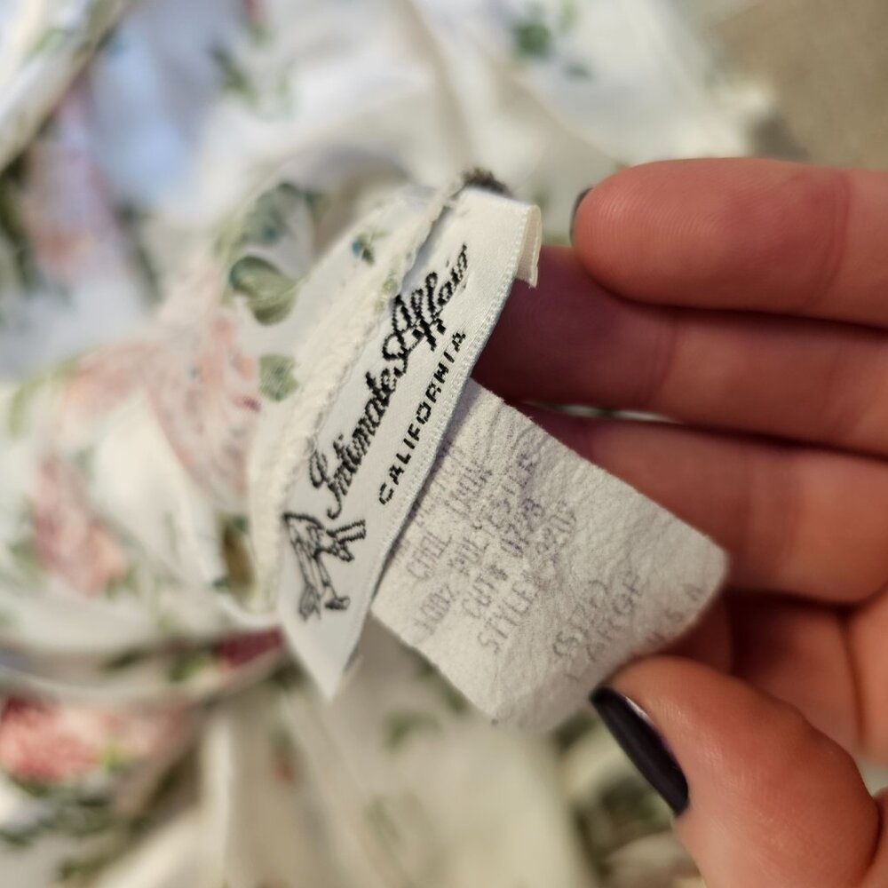 Vintage Coquette Femi Girly Festival Cottagecore White Floral Halter Slip Dress - Picture 7 of 13